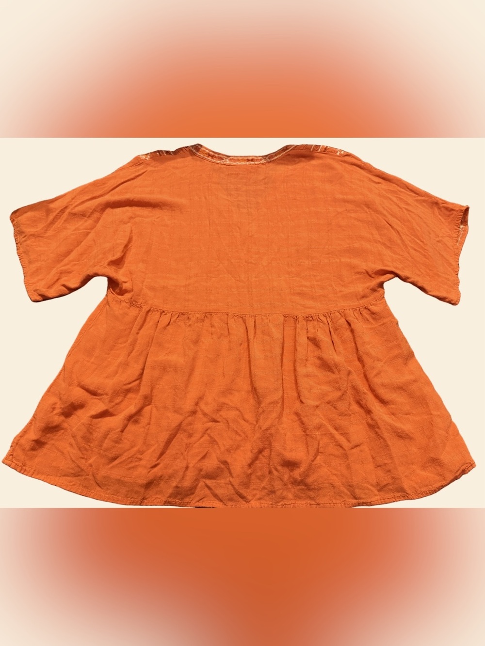 Knox Rose Orange Embroidered Peasant Tunic - Picture 5 of 9